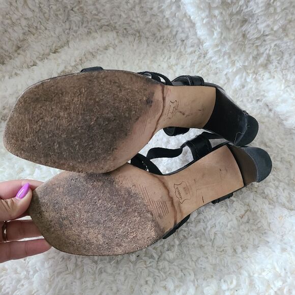 Stuart Weitzman Y2K Square Toe Strappy Heeled‎ Sandals sz 9.5 - Picture 6 of 11